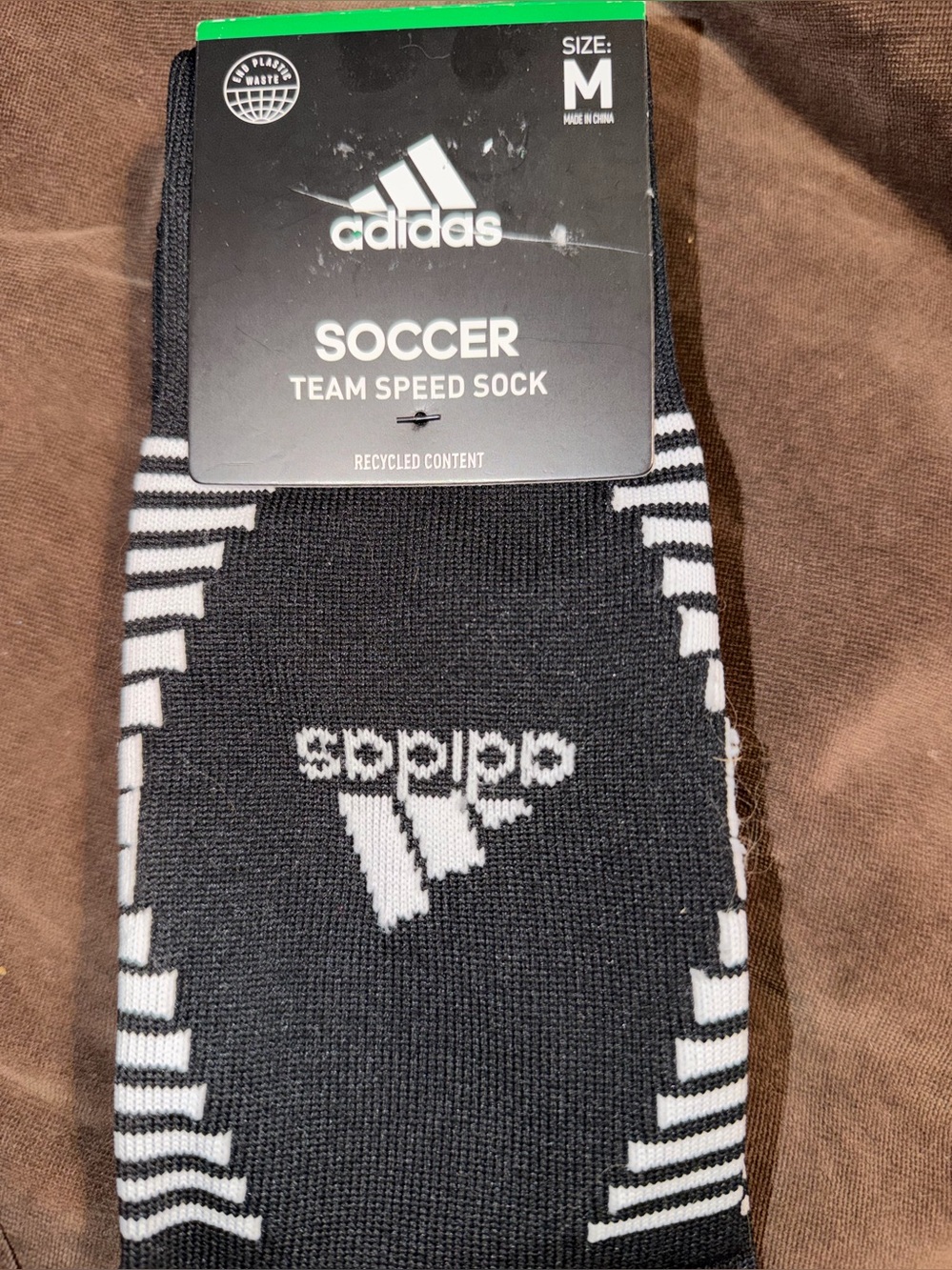 adidas Men's Black & White Soccer Team Speed Socks - Size M nwt